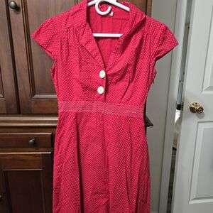 Ruby Rox Red Polka Dot Midi Dress